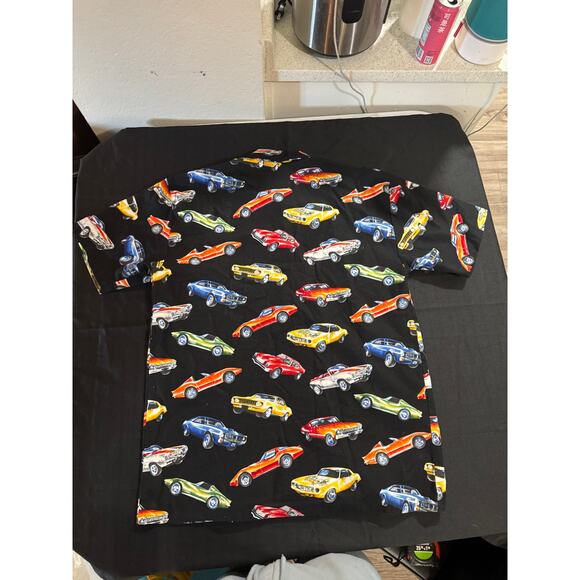 Max Boxxer Short Sleeve Button Up Muscle Cars Hot Rod Shirt Black Men's Large - Picture 5 of 8
